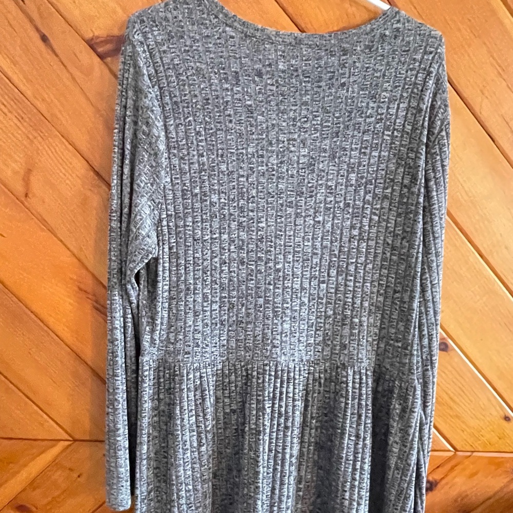 SHEIN Gray Ribbed Knit Sweater dress